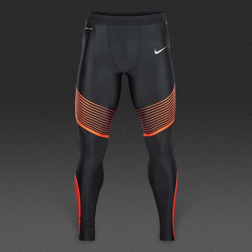 Mens Clothing - Nike Power Speed Tights - Black/Bright Crimson/Reflective  Silver - 717750-015