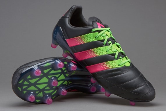 Botas de adidas ACE 16.1 FG/AG - Negro/Verde/Rosa | Pro:Direct Soccer