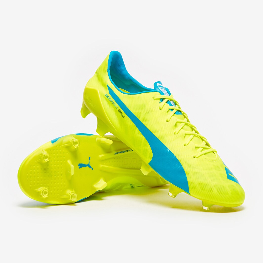 PUMA SL FG - Shoes Firm Ground - Safety Yellow/Atomic Blue/White