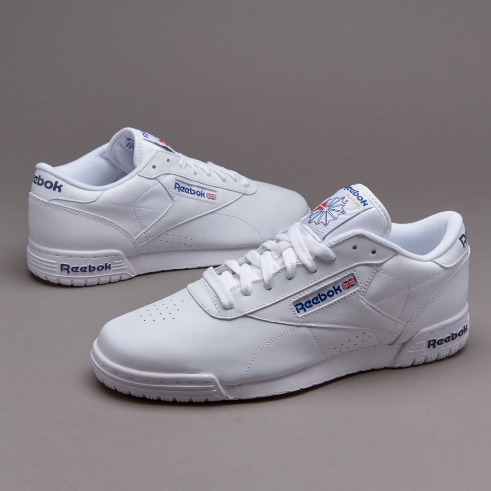 Mens Shoes - Reebok Exofit LO Clean Logo Int - White / Royal Blue ...