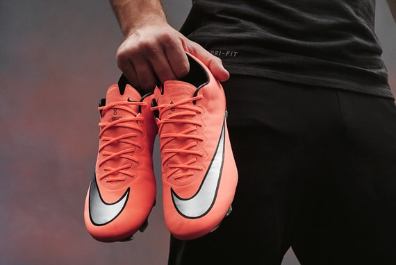 Nike Mercurial Vapor X Soccer Cleats - Firm Ground - Bright Mango/Metallic Silver/Hyper Turq