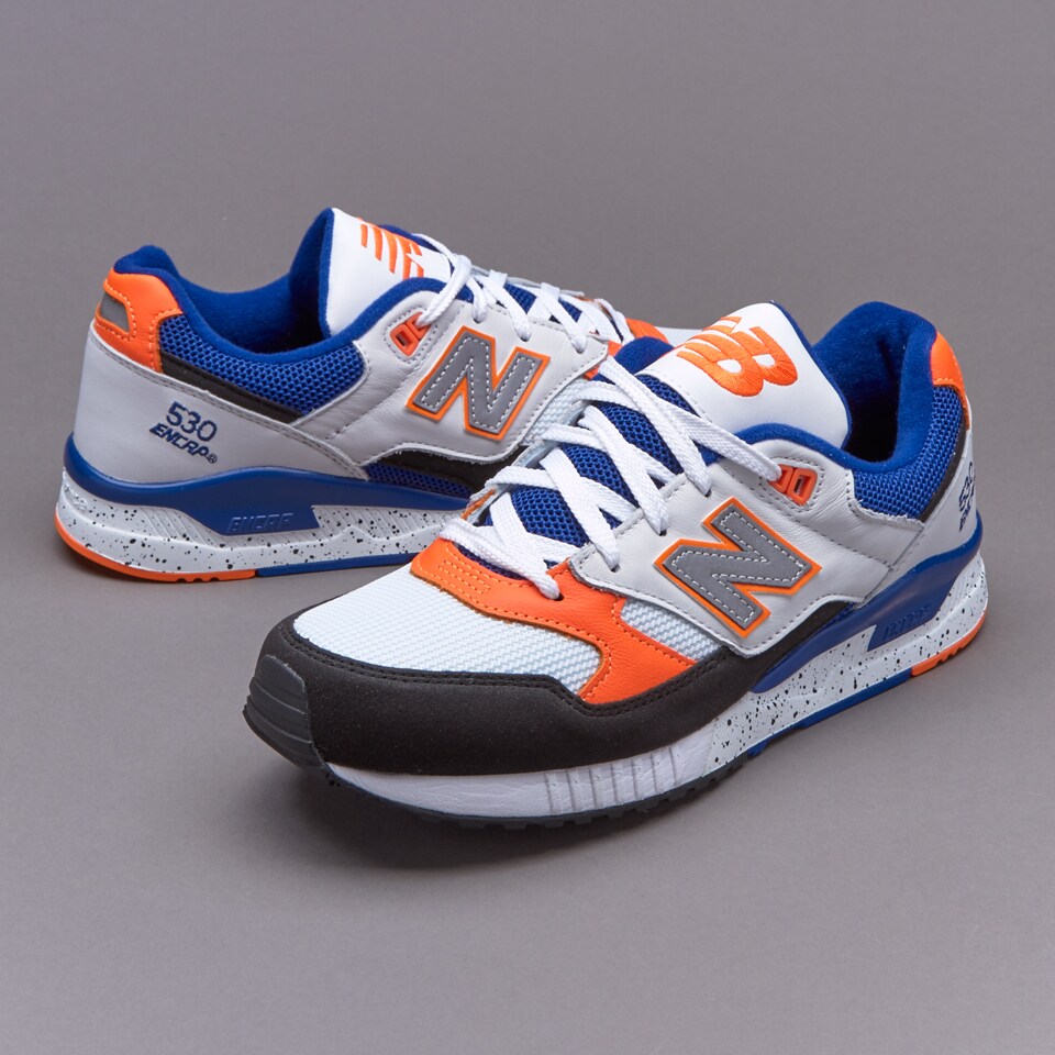 New Balance M530 Leather - Mens Shoes - White / Black / Blue / Orange ...