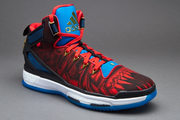 adidas Chinese New Year Derrick Rose 6 Boost Core Black Vivid Red Shock Blue Mens Shoes F37127 Pro Direct Basketball