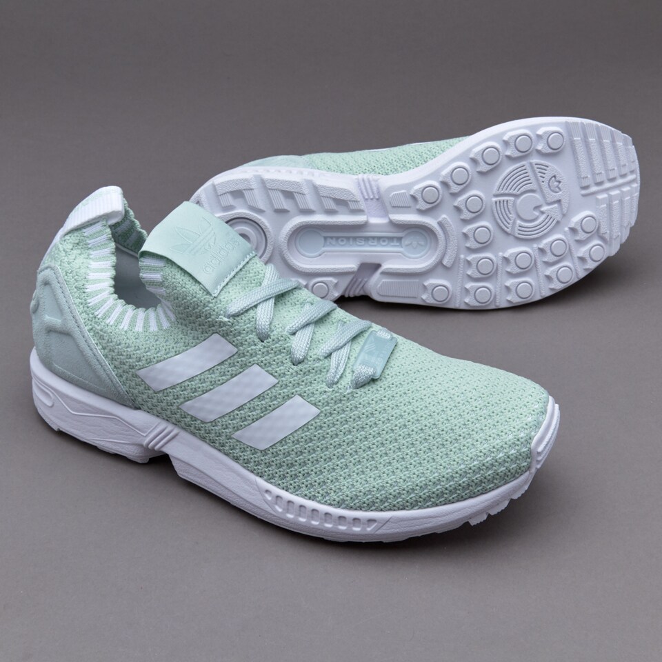 Womens adidas zx flux 2025 primeknit vapour green trainers