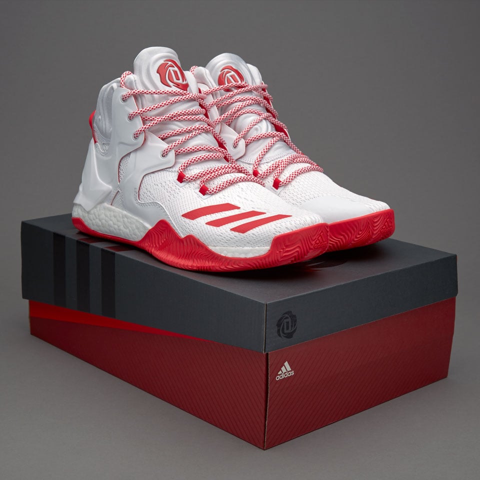 Mens Shoes - adidas D Rose 7 - FTWR White / Ray Red - B54132