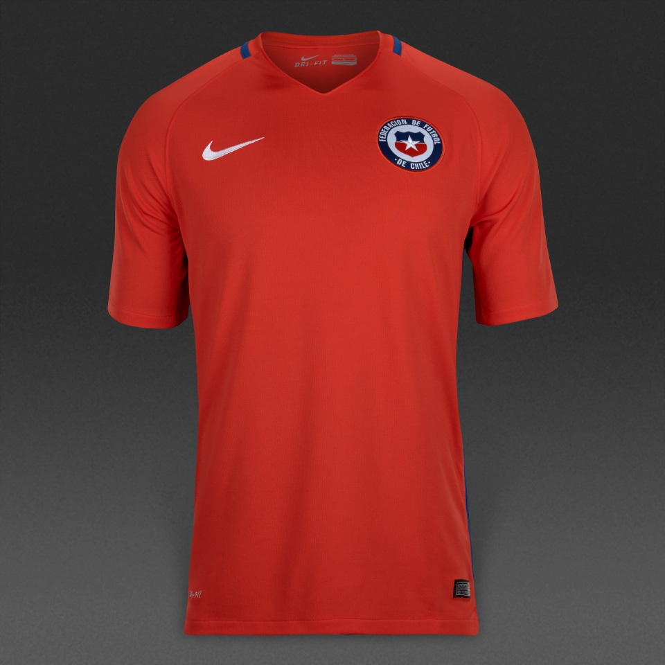 Nike Chile 16/17 Stadium Primera equipación-Camisetas oficiales de futbol-Rojo/Blanco Soccer