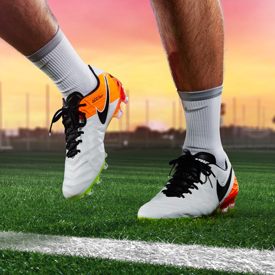 Nike Tiempo Legend VI FG - Mens Mens Boots - Firm White/Black/Total Orange/Volt | Pro:Direct Soccer