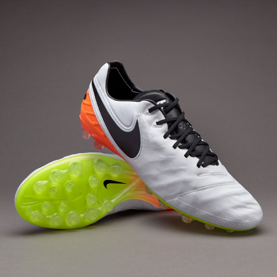 Nike Tiempo Legend VI AG-R Botas de fútbol-Blanco/Negro/Naranja total/Volt | Pro:Direct Soccer