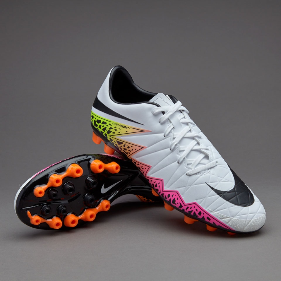 Nike Hypervenom Phelon II AG-R -Botas de futbol-Blanco/Negro/Naranja total/Volt | Soccer