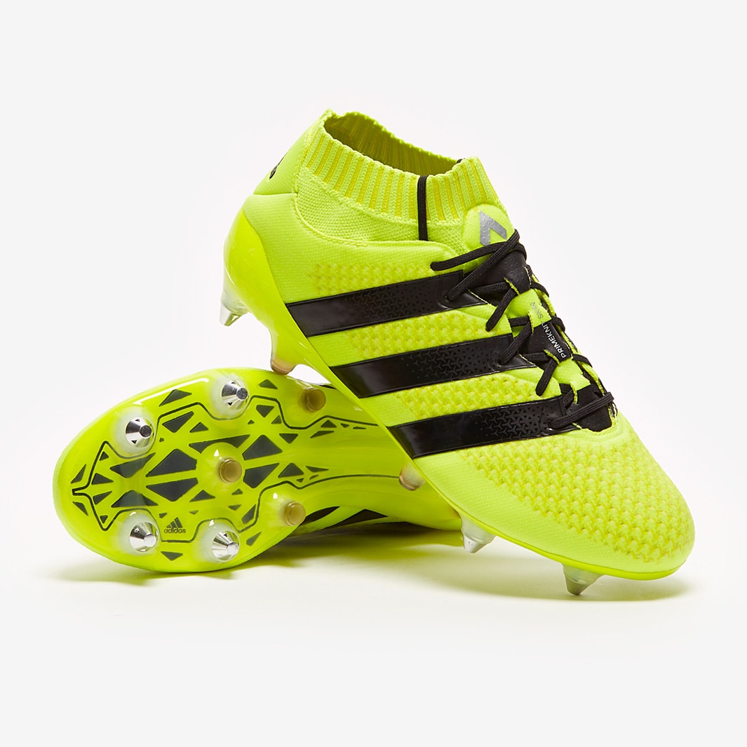 adidas ACE 16.1 Primeknit SG Botas de fútbol-Terrenos blandos- Amarillo solar/Negro/Plateado | Pro:Direct Soccer