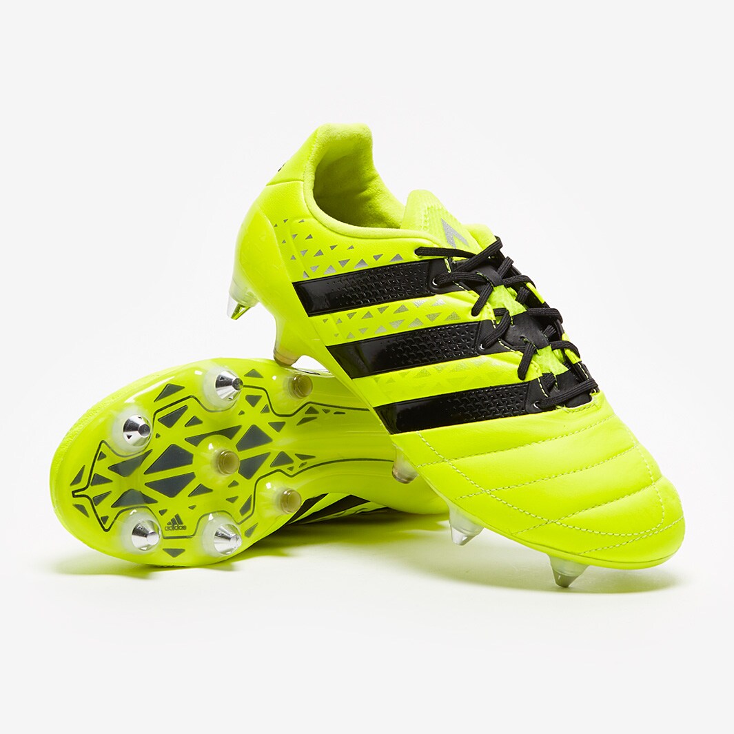 adidas ACE 16.1 SG Piel- Botas blandos- solar/Negro/Plateado | Pro:Direct Soccer