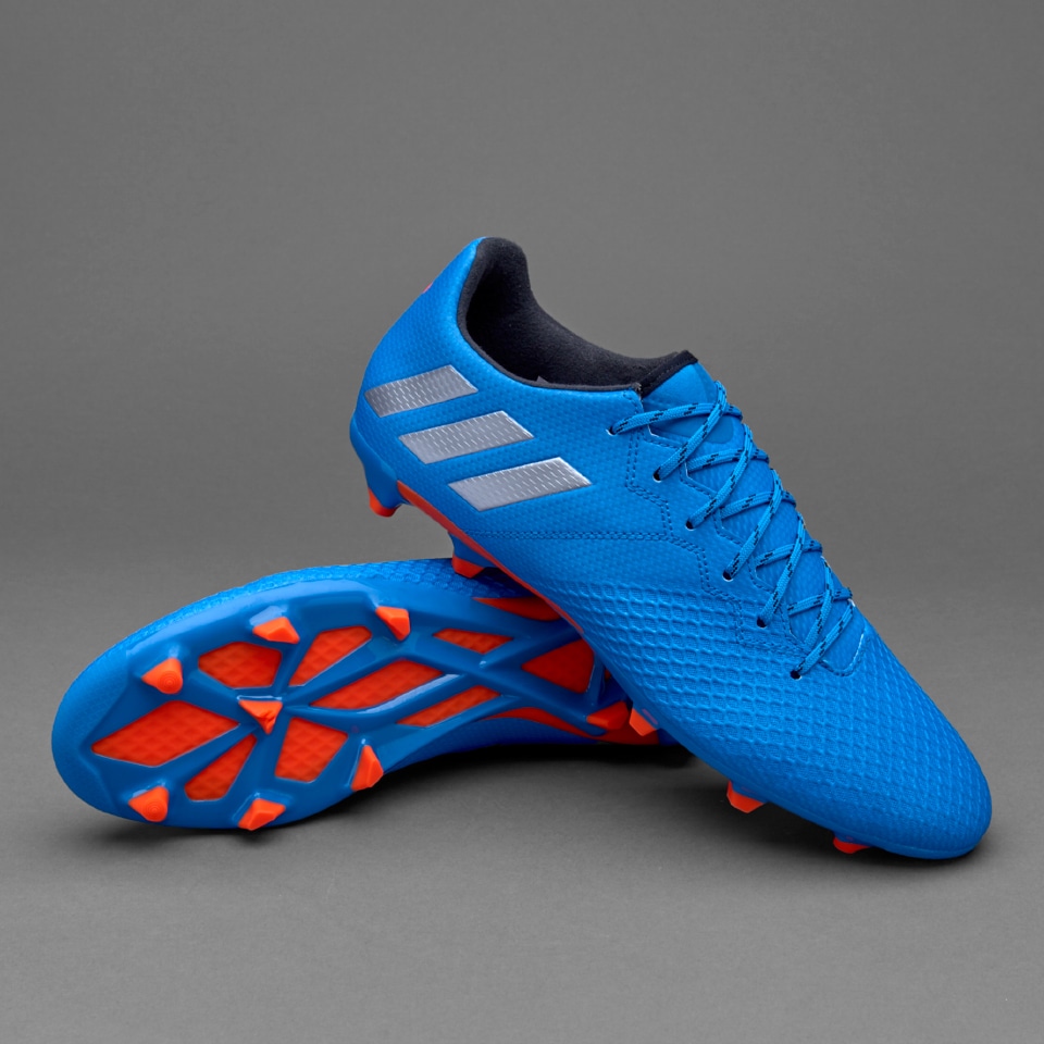adidas Messi FG/AG de fútbol-Terrenos firmes- Azul/Plateado/Negro | Pro:Direct Soccer
