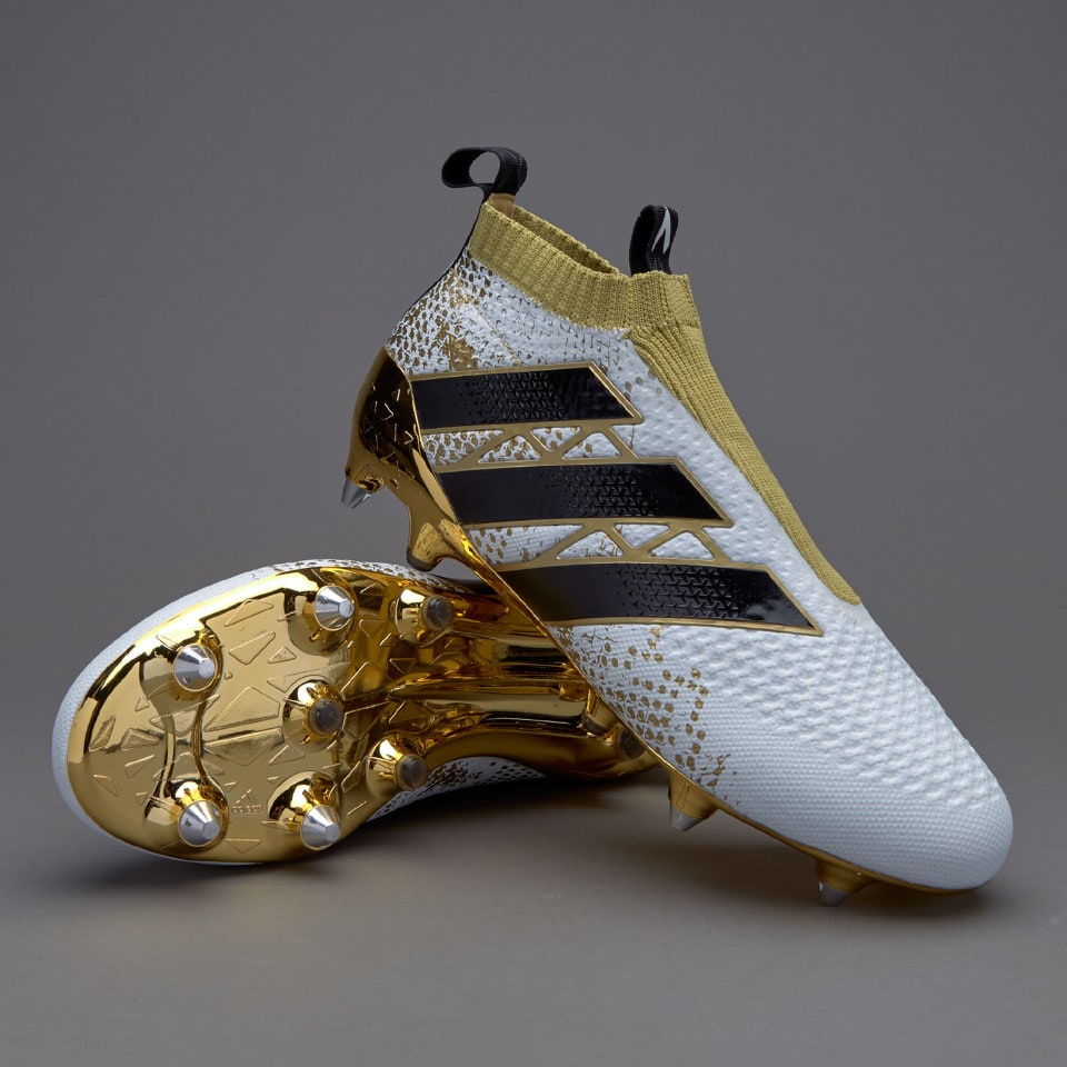 adidas ACE 16+ Purecontrol -Botas de blandos-Blanco/Negro/Dorado | Soccer