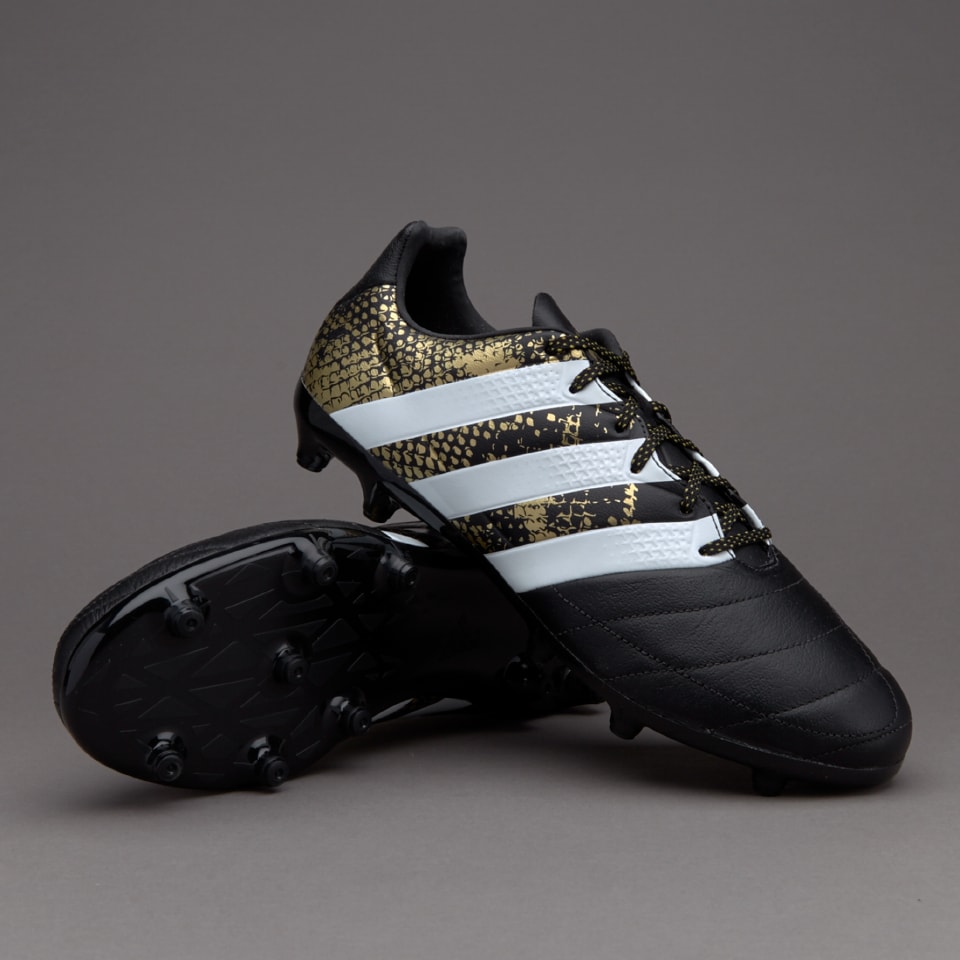 Ni sammensmeltning Koge adidas ACE 16.3 FG/AG Leather - Mens Boots - Firm Ground - Core Black/White/Gold  Metallic | Pro:Direct Soccer