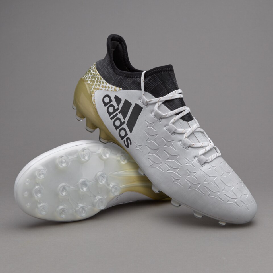adidas X 16.1 AG Botas de futbol-Cesped artificial-Blanco/Negro/Dorado | Pro:Direct Soccer