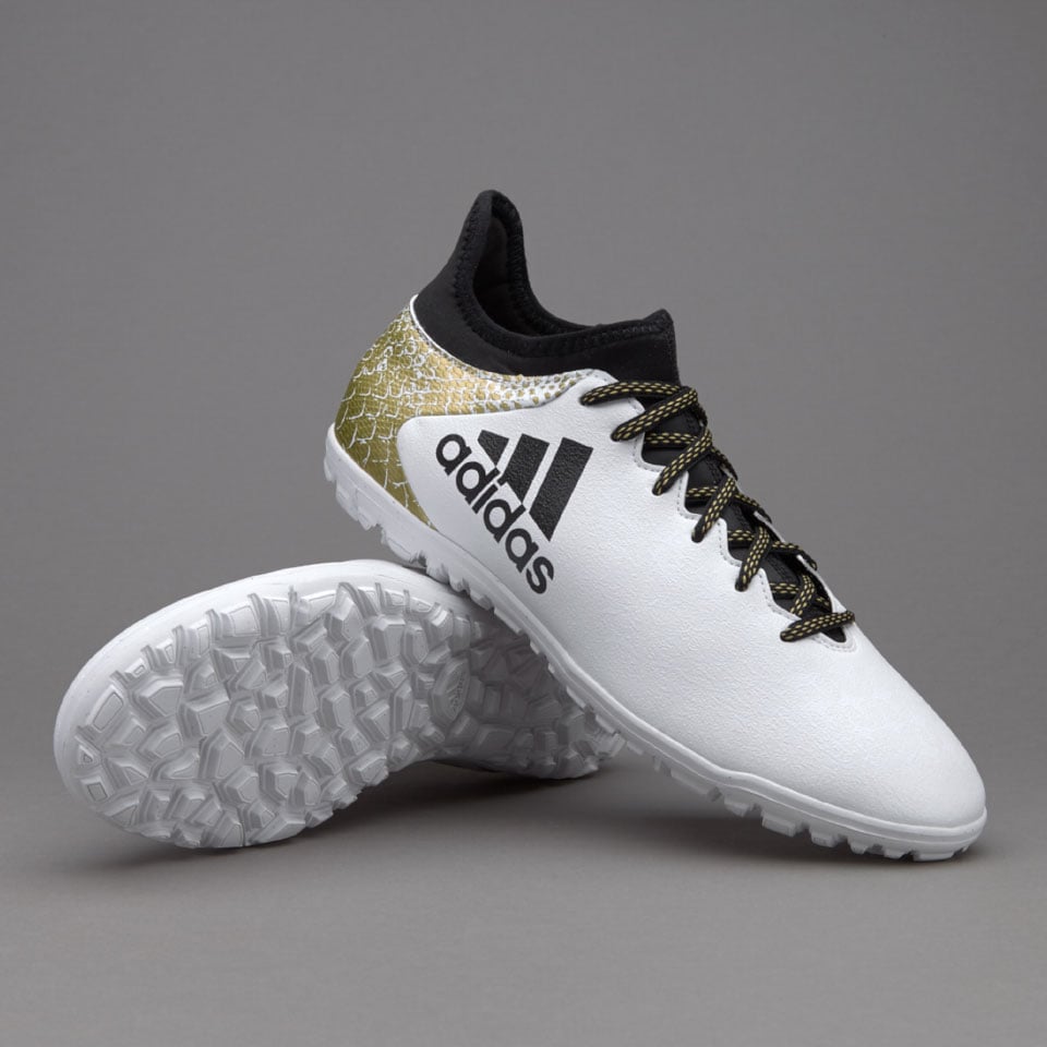 adidas 16.3 TF - Zapatillas de futbol-Blanco/Negro/Dorado | Soccer