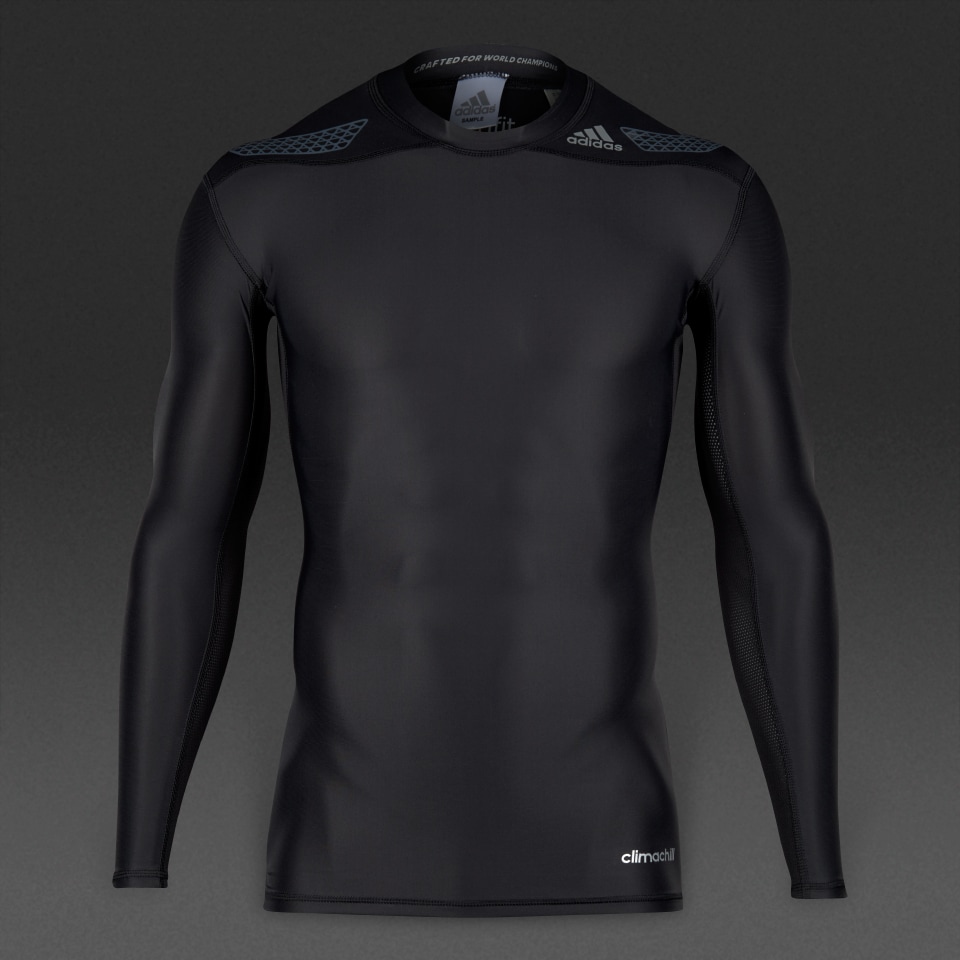 adidas Techfit Power LS Mens Base Layer Shirts Black Pro