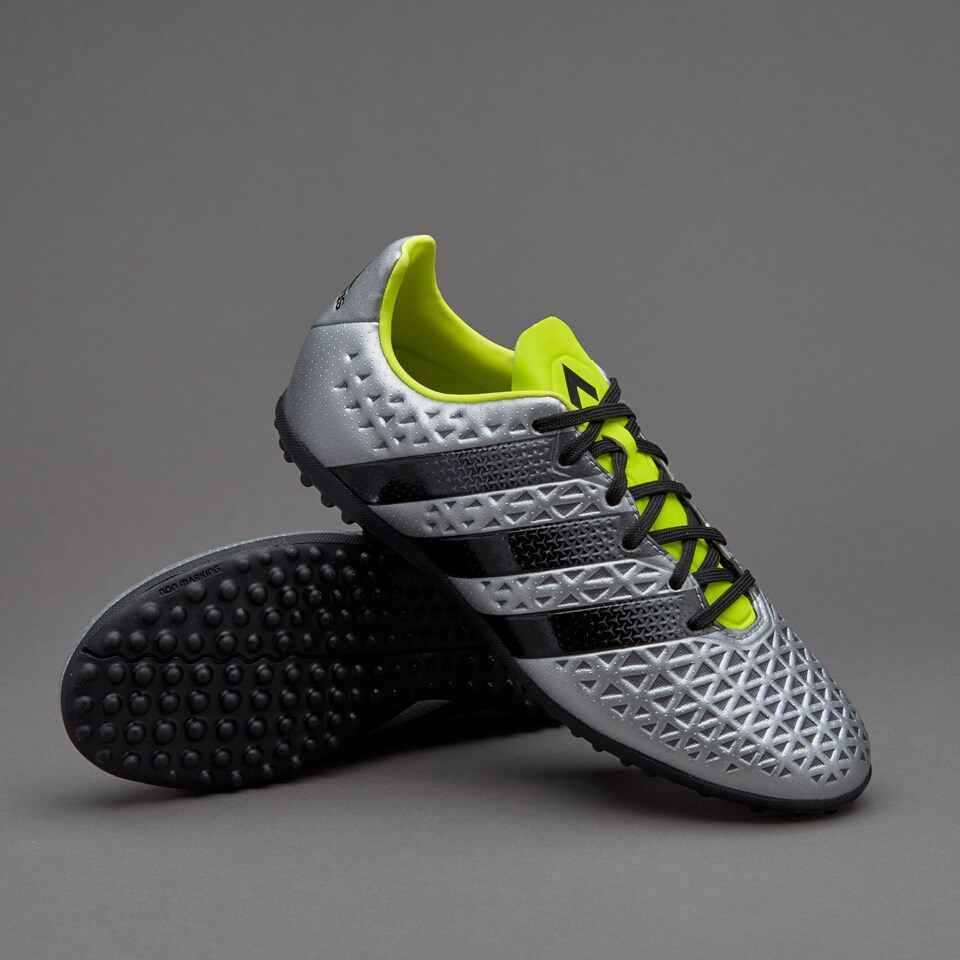 adidas ACE 16.3 TF para ninos Zapatillas de futbol Plateado Negro Amarillo Pro Direct Soccer