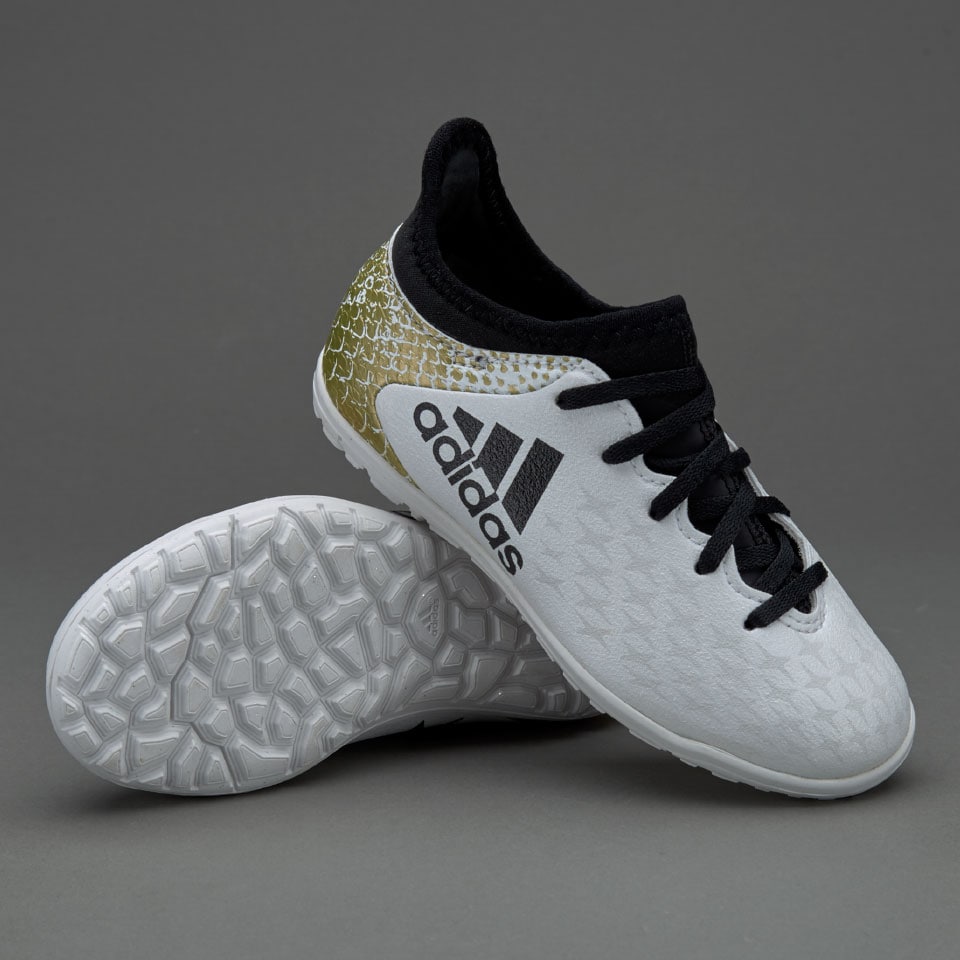 Kent Asimilación Hostil adidas X 16.3 TF para niños- Zapatillas de futbol-Blanco/Negro/Dorado |  Pro:Direct Soccer
