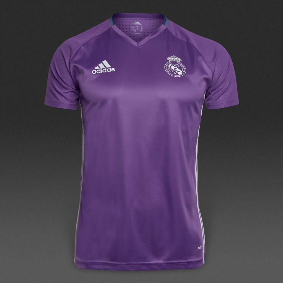 adidas Real Madrid 16 17 Training Shirt Mens Replica Shirts Ray Purple Crystal White