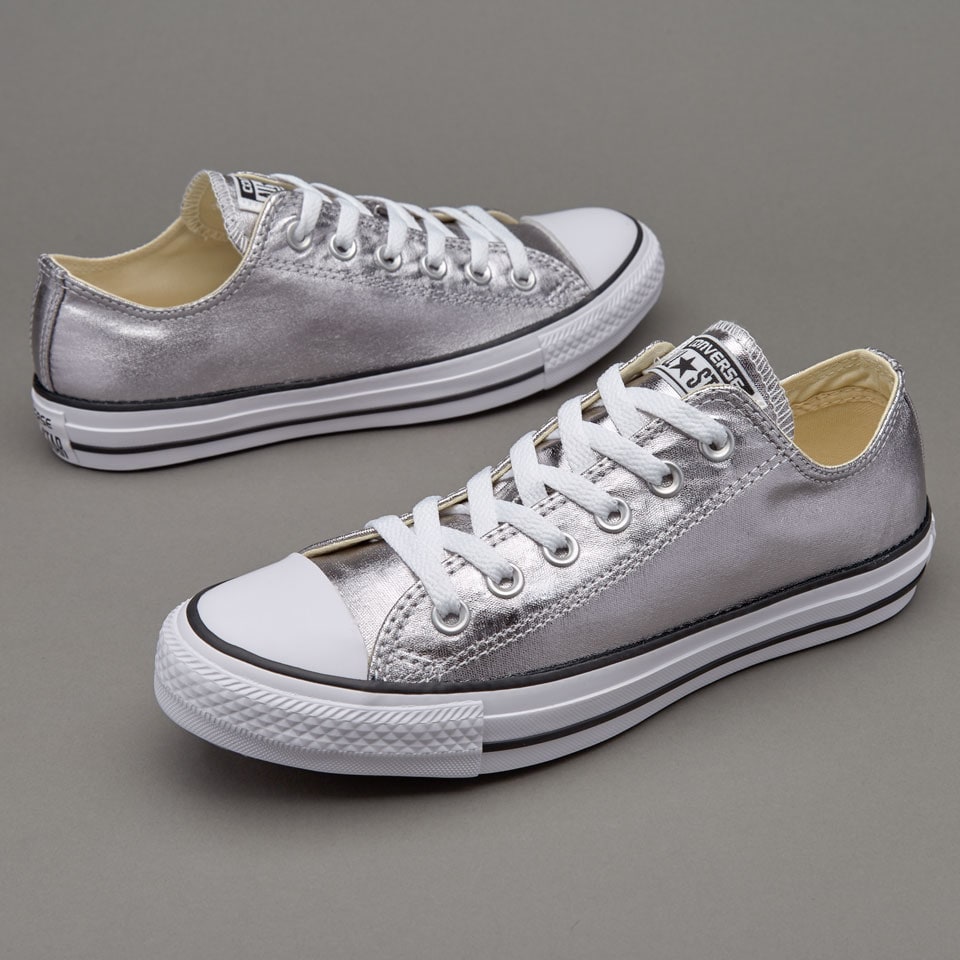 Metallic Silver Converse Shoes Converse Metallic Low Top Womens