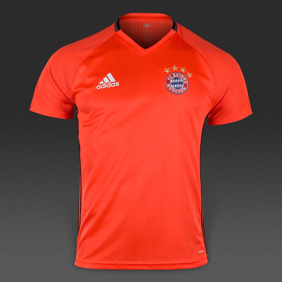 adidas FC Bayern 16/17 Training Shirt - Mens Replica - Shirts Solar Red