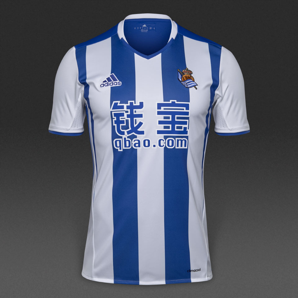 Camiseta adidas Real Sociedad 16/17 Primera equipación-Camisetas oficiales de futbol-Blanco/Azul