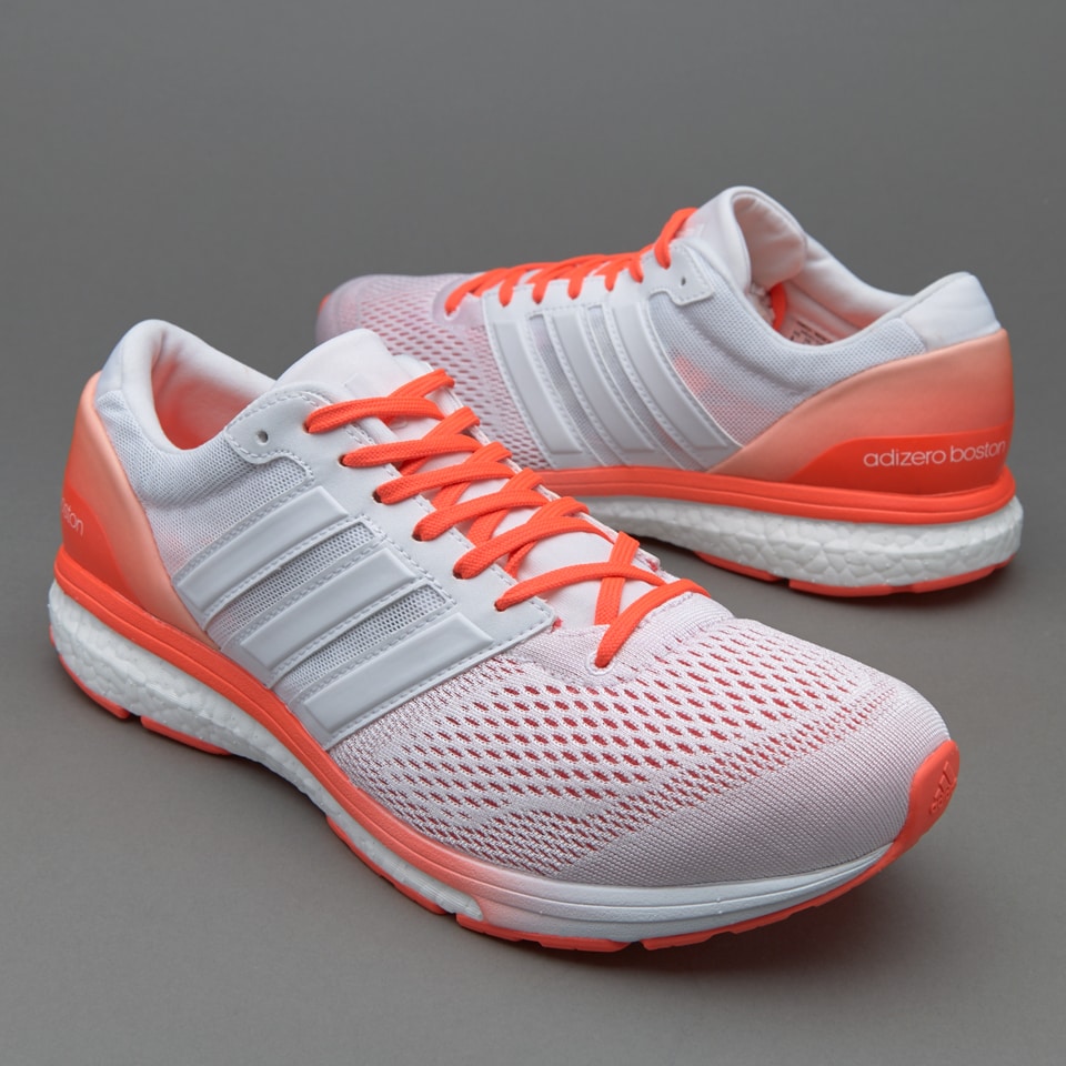 adidas Adizero Boston 6 Footwear White Footwear White Solar Red Mens Shoes AQ5990 Pro Direct Running