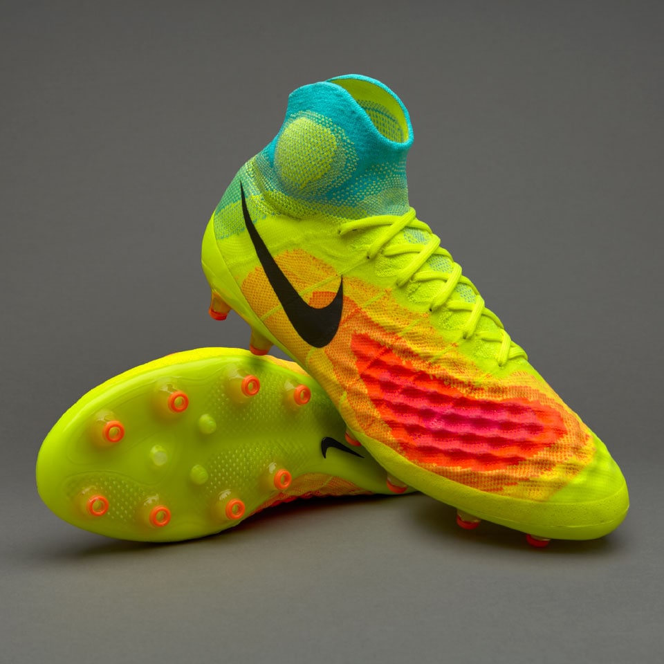 Gooey Man do an experiment Nike Magista Obra II AG - Mens Soccer Cleats - Artificial Grass -  Volt/Black/Total Orange 