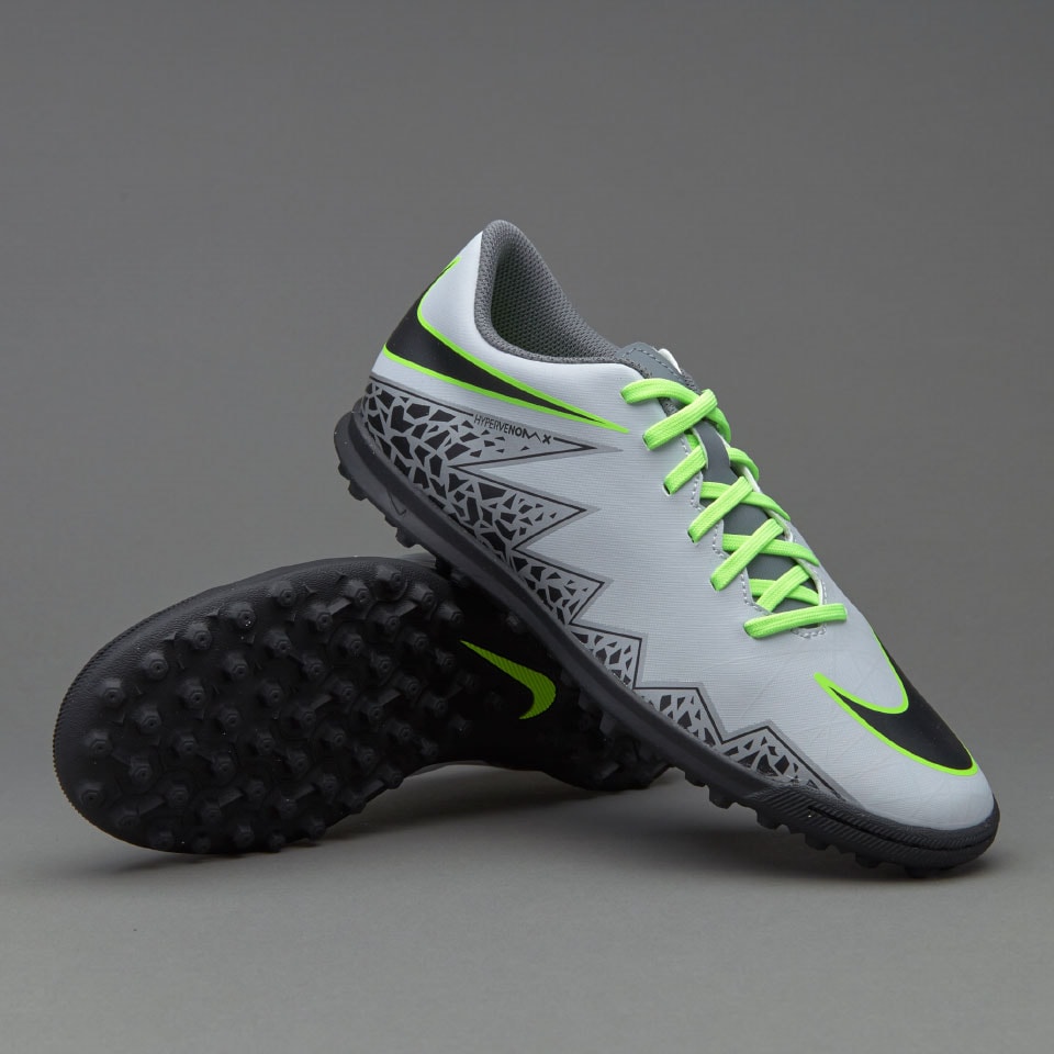 Nike Hypervenom Phade II TF -Zapatillas de futbol-Platino/Negro/Verde fantasma Pro:Direct Soccer