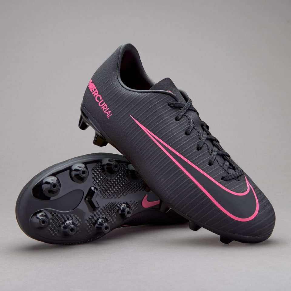 Nike Mercurial XI AG para niños-Botas de artificial-Negro/Rosa | Pro:Direct Soccer