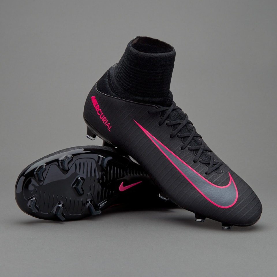 Nike Mercurial Superfly FG - Youths Soccer Cleats - Firm Ground - Black/Pink Blast