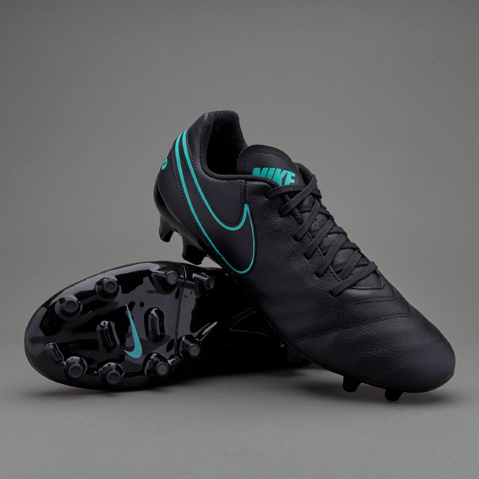 monitor músculo tallarines Nike Tiempo Genio II Piel FG -Botas de futbol-Terrenos firmes-Negro/Hyper  turquesa | Pro:Direct Soccer