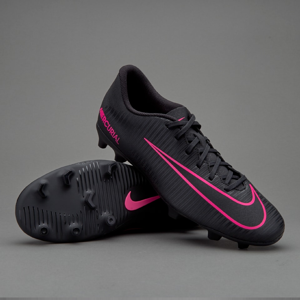 Mercurial Vortex FG Mens Soccer Cleats - Firm Ground - Black/Pink