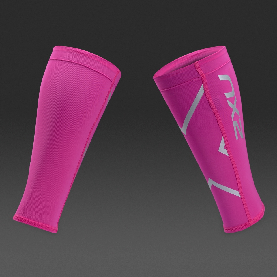 2Xu, Compression Calf Guard Large, Ua1987, Hot Pink/Hot Pink