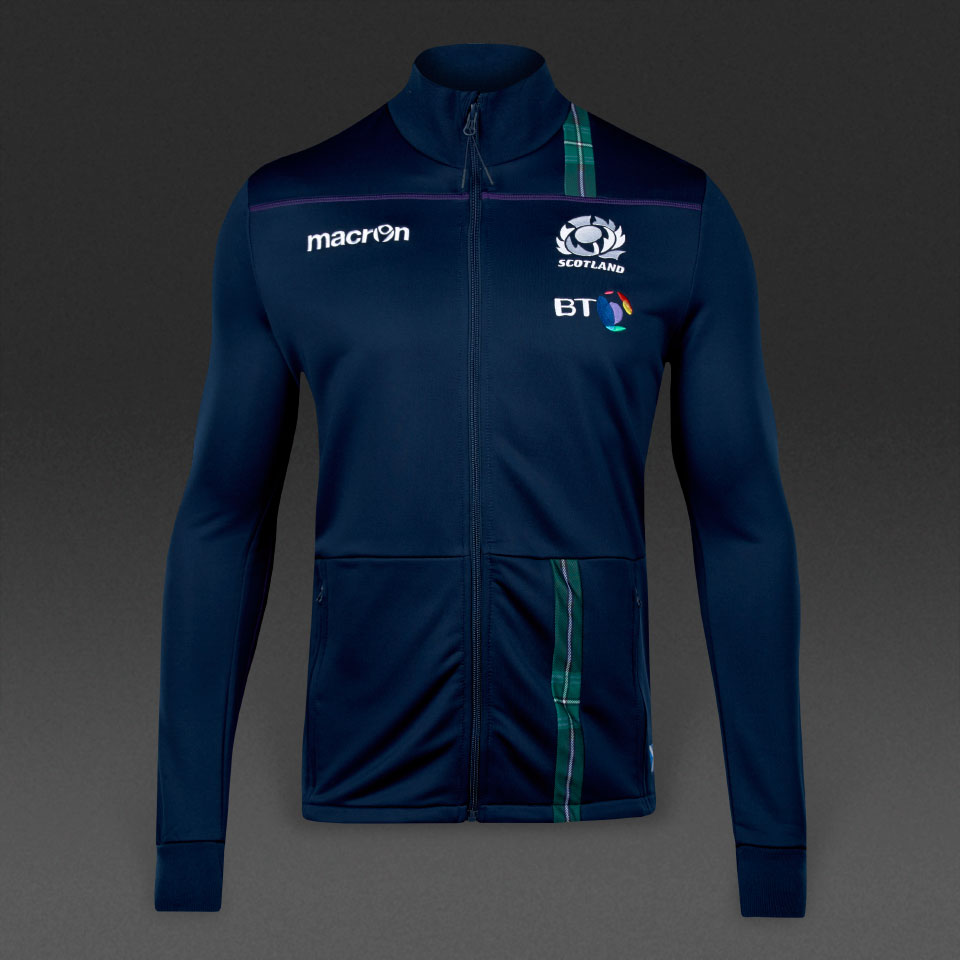 Macron Scotland 16/17 Anthem Jacket - Mens Replica - Navy/Tartan