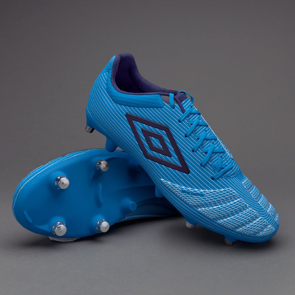 Chaussures De Foot Umbro UX Accuro II Pro FG - Bleu Marine & Rose, Taille 8 US, Neuves Avec Boîte