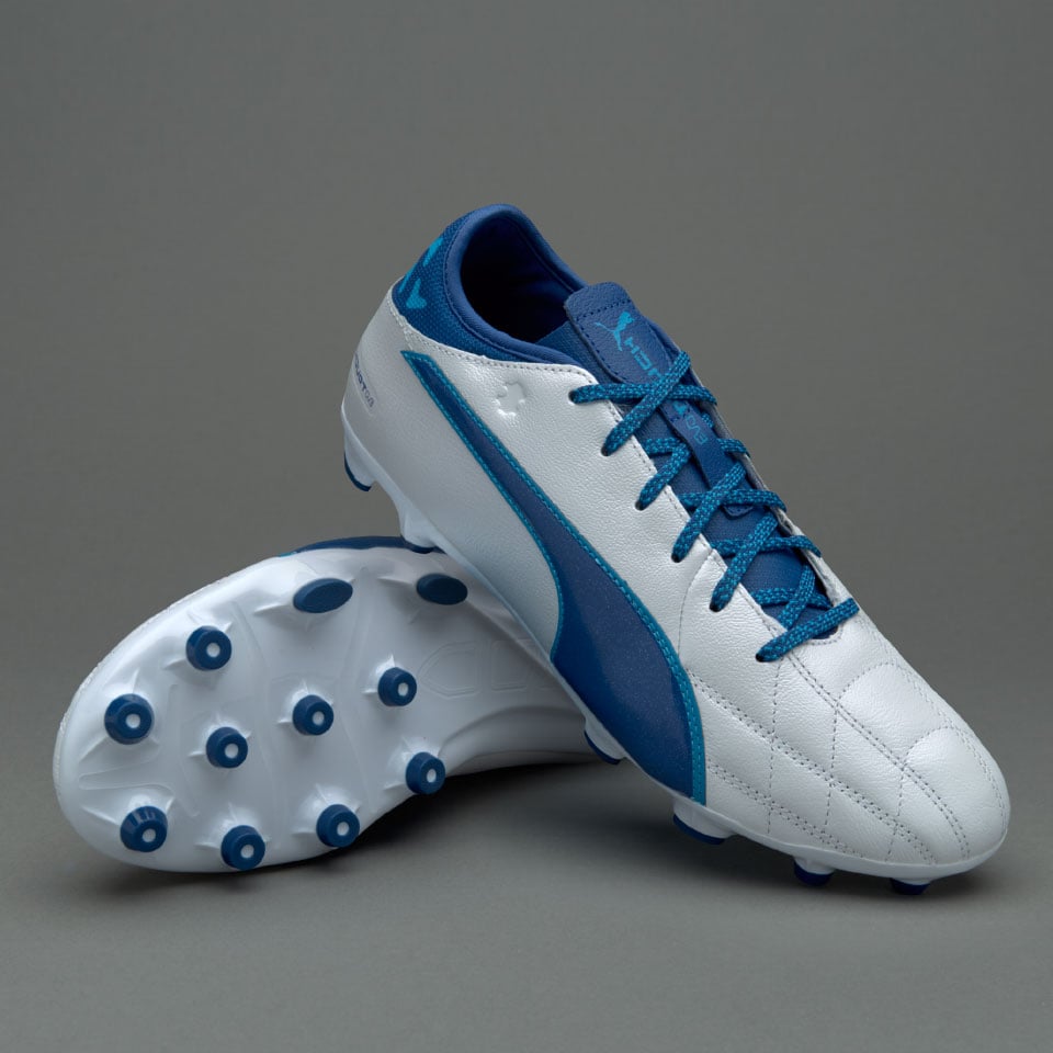Puma AG - Botas futbol-Cesped artificial-Blanco/Azul/Azul Danubio | Pro:Direct Soccer