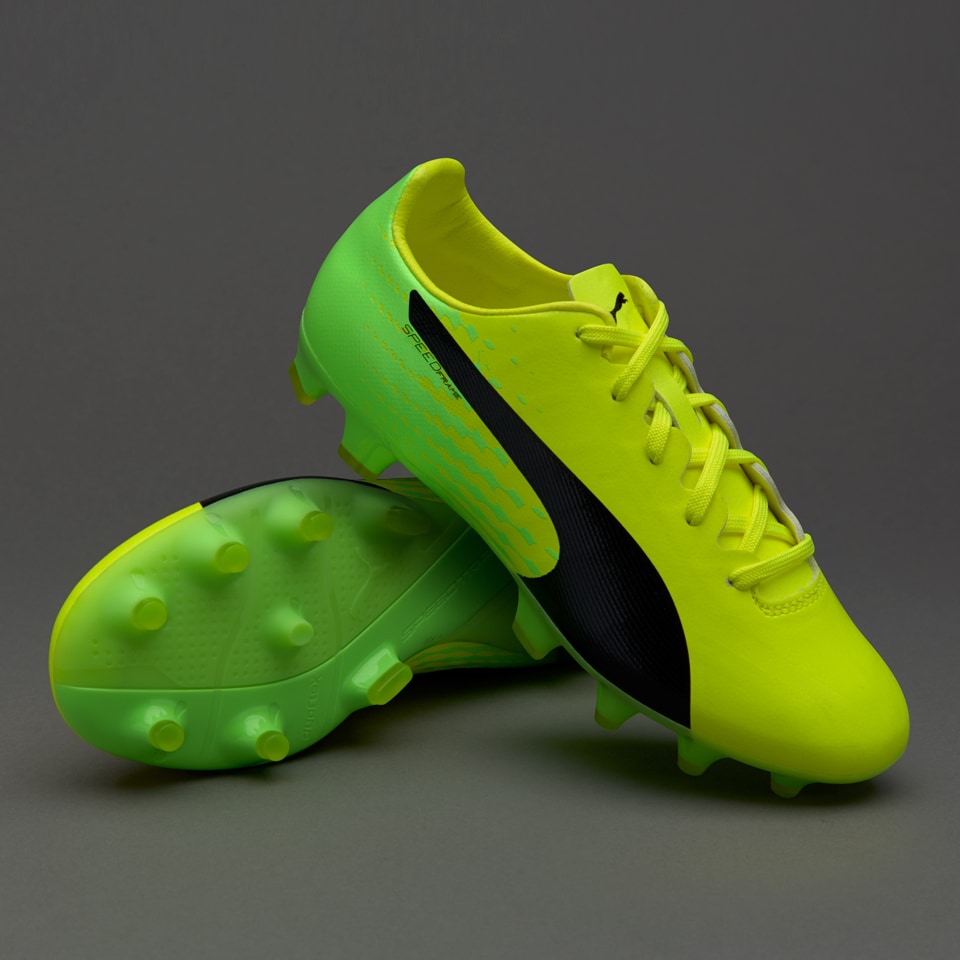 envy lecture suck Puma Kids evoSPEED 17.SL S FG - Youths Soccer cleats - Firm Ground - Safety  Yellow/Puma Black/Green Gecko 