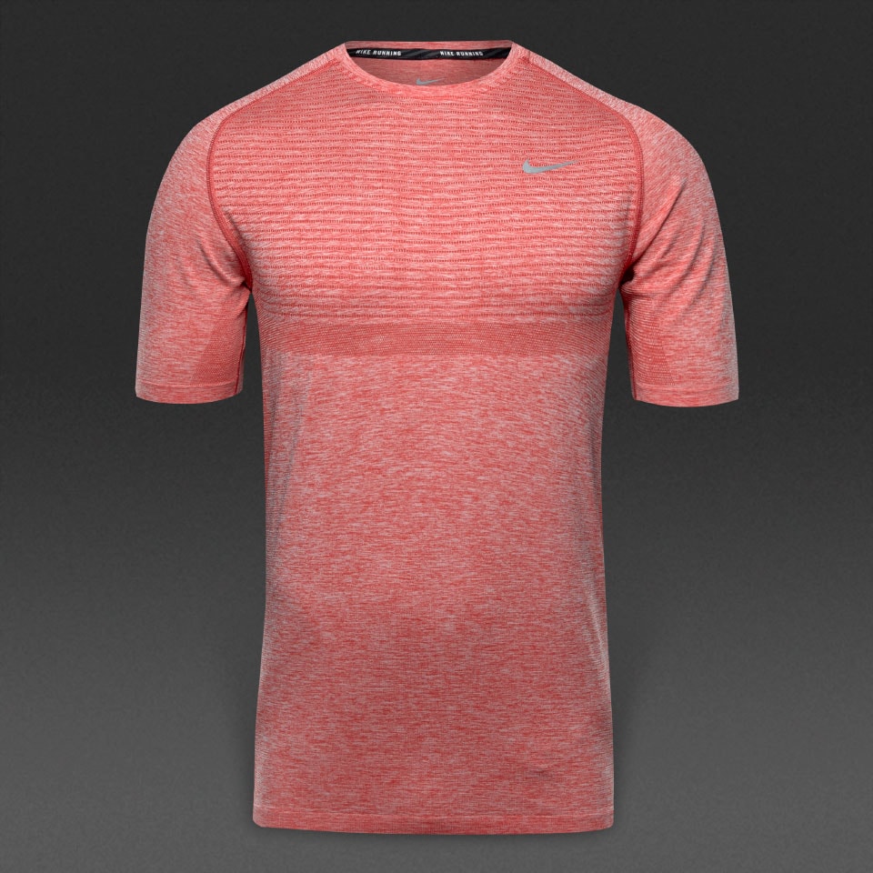 Nike Dri Fit Knit Short Sleeve University Red Htr Mens Clothing 717758 657 Pro Direct Running