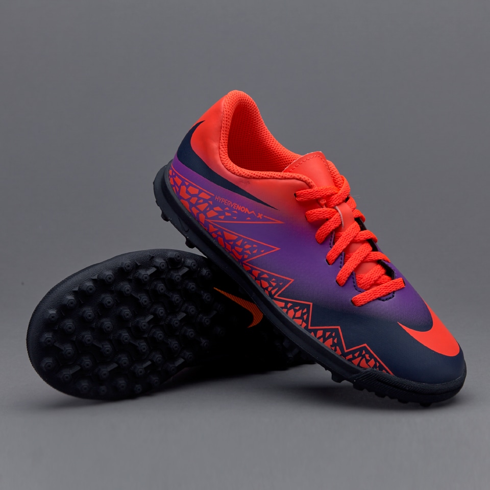 Nike Hypervenom Phade II TF para niños- Botas de futbol-Carmesí total/Obsidiana/Morado | Pro:Direct