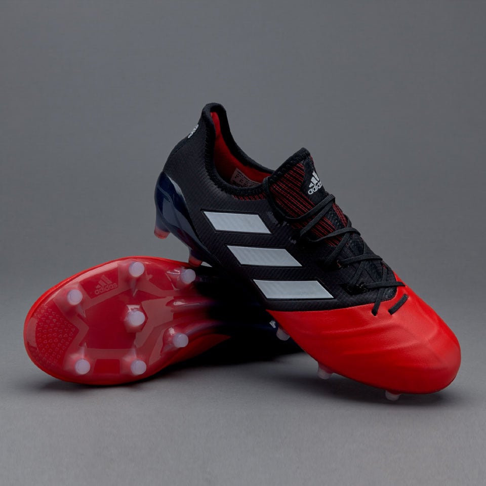 adidas ACE 17.1 Leather FG Mens Boots Firm Ground - Core Black/White/Red | Pro:Direct Soccer