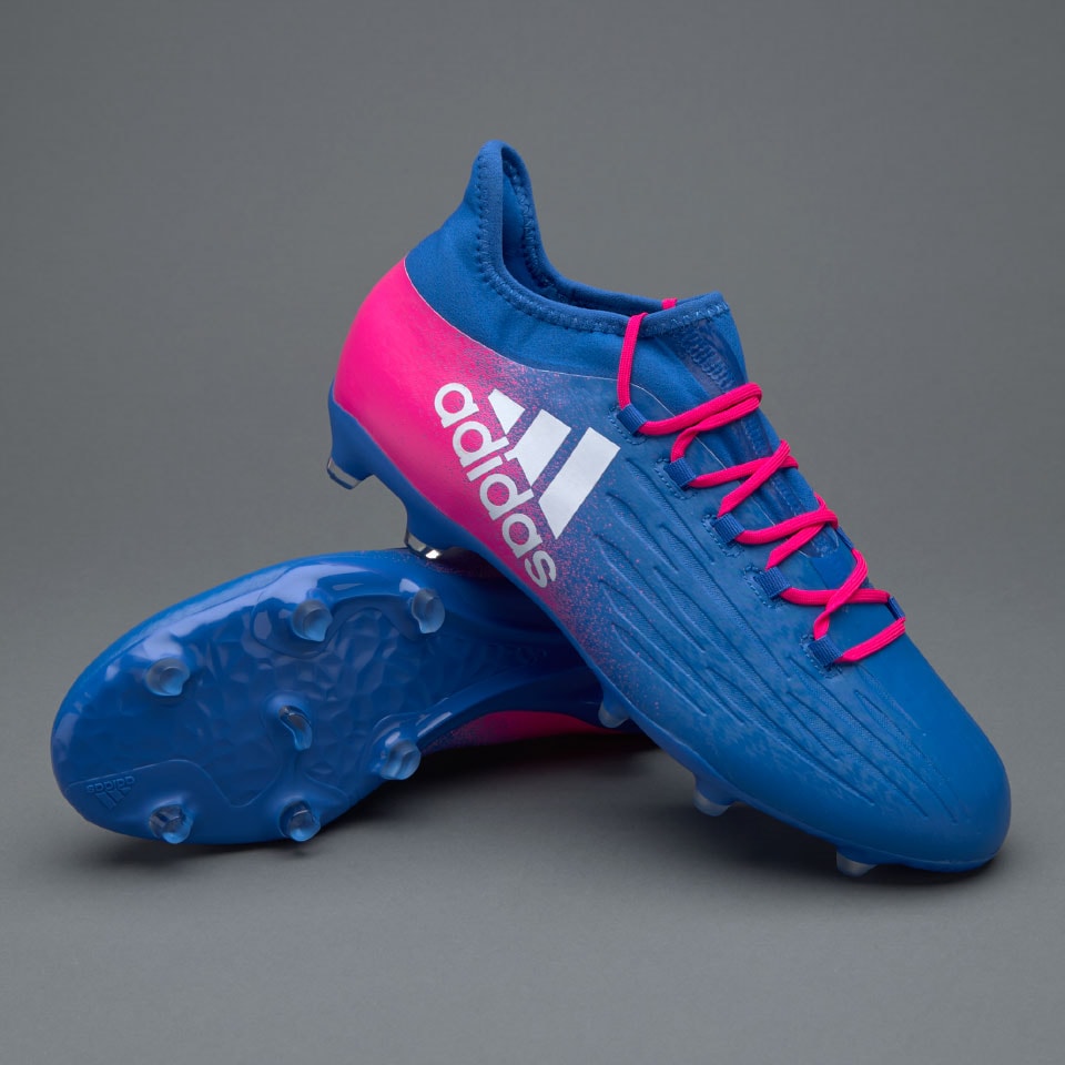 Lagere school Cirkel Tonen adidas X 16.2 FG - Mens Soccer Cleats - Firm Ground - Blue/White/Shock Pink  