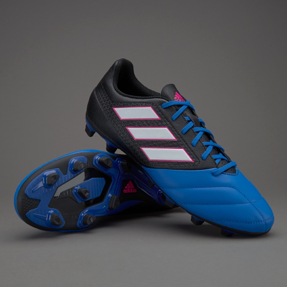 adidas ACE 17.4 FG - Mens Soccer Firm Ground - Core Black/White/Blue