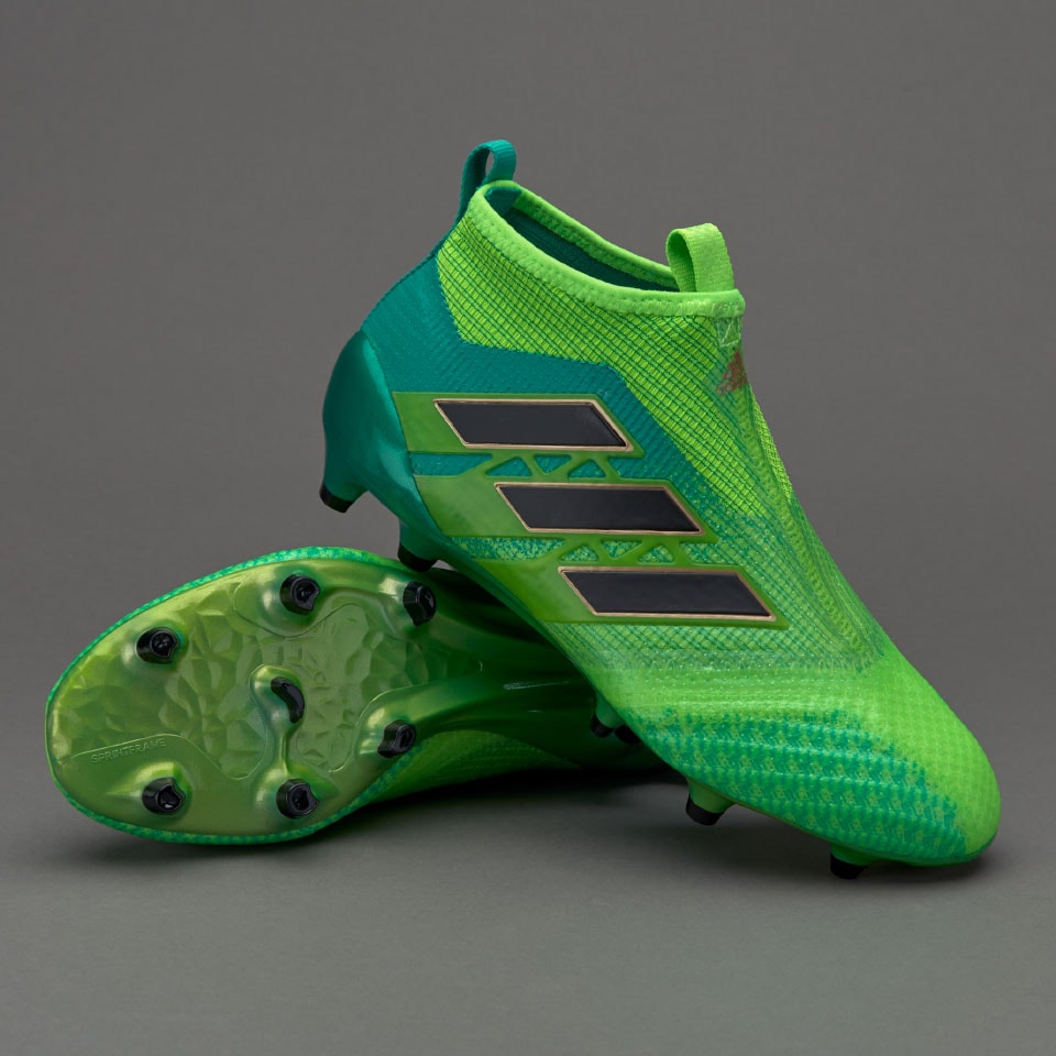 adidas ACE 17+ Purecontrol para niños-Botas de futbol-Terrenos firmes- Verde Solar/Negro/Verde Core | Pro:Direct Soccer