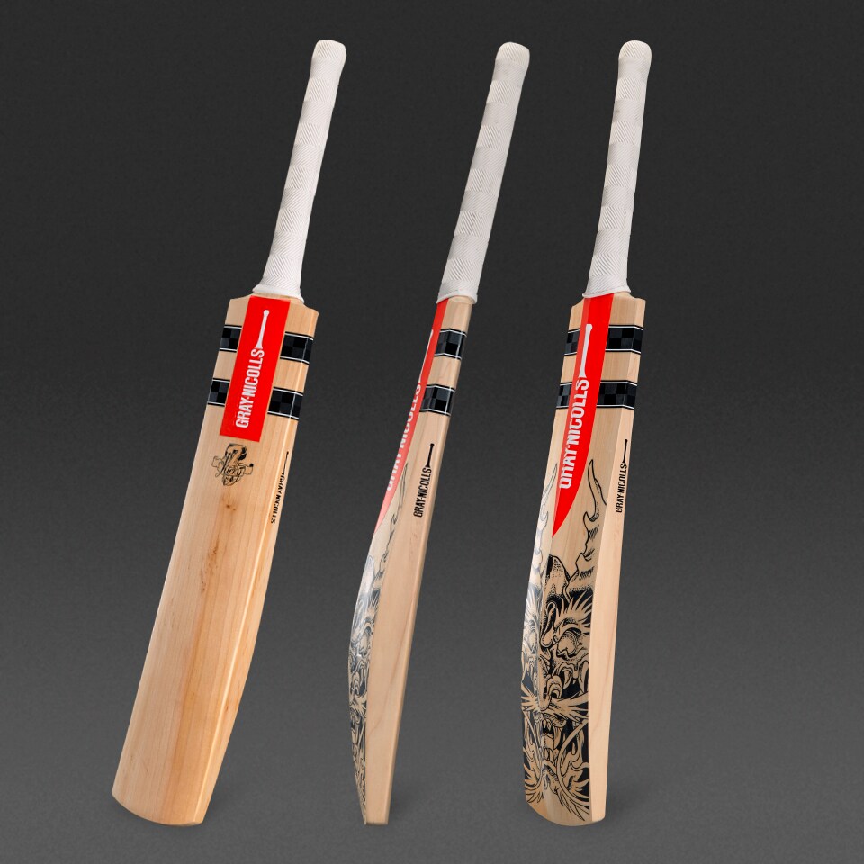 Gray Cricket Bats Nicolls PT Lucky 7 5 Star Cricket Bat Cricket Bats Black/White