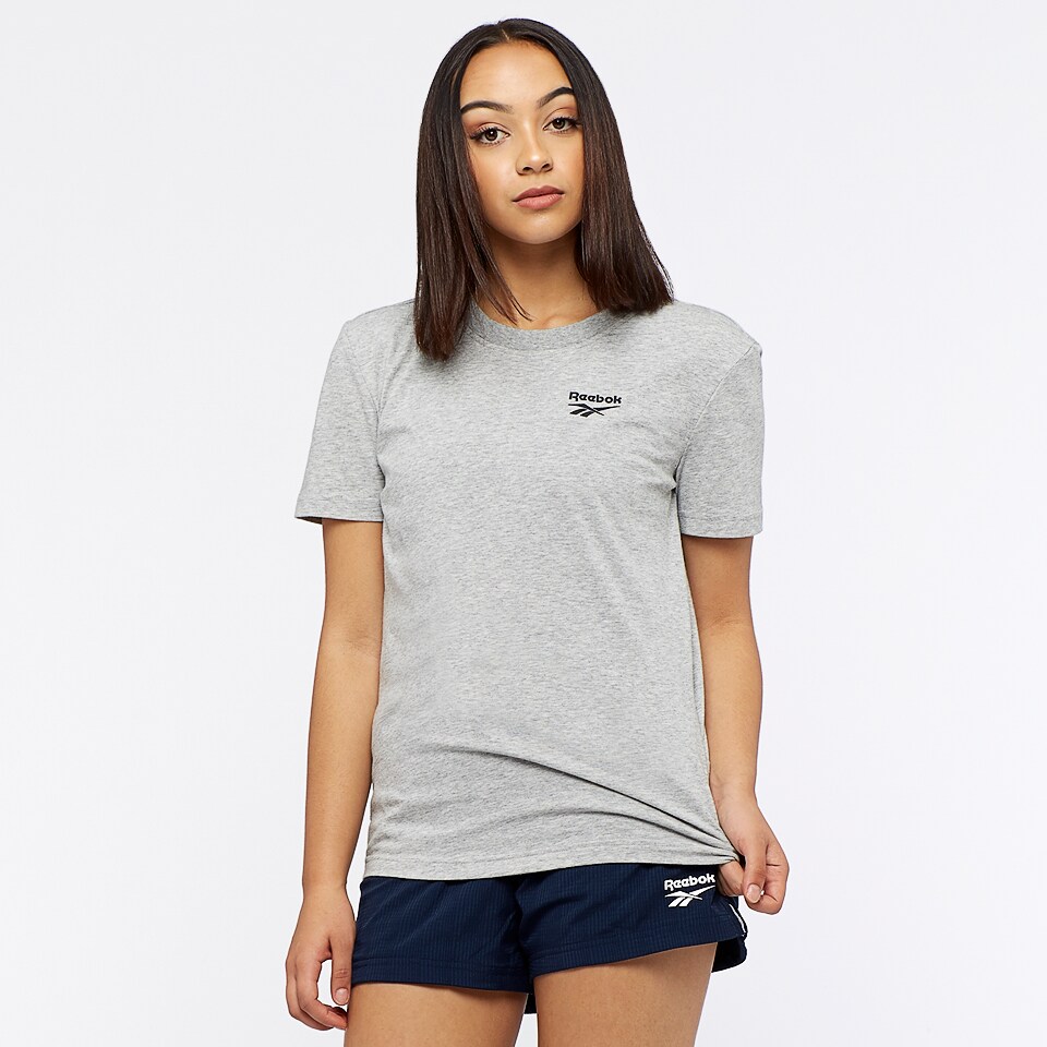 Womens Clothing - Reebok Vector Tee - Medium Grey Heather - BJ9080 ...