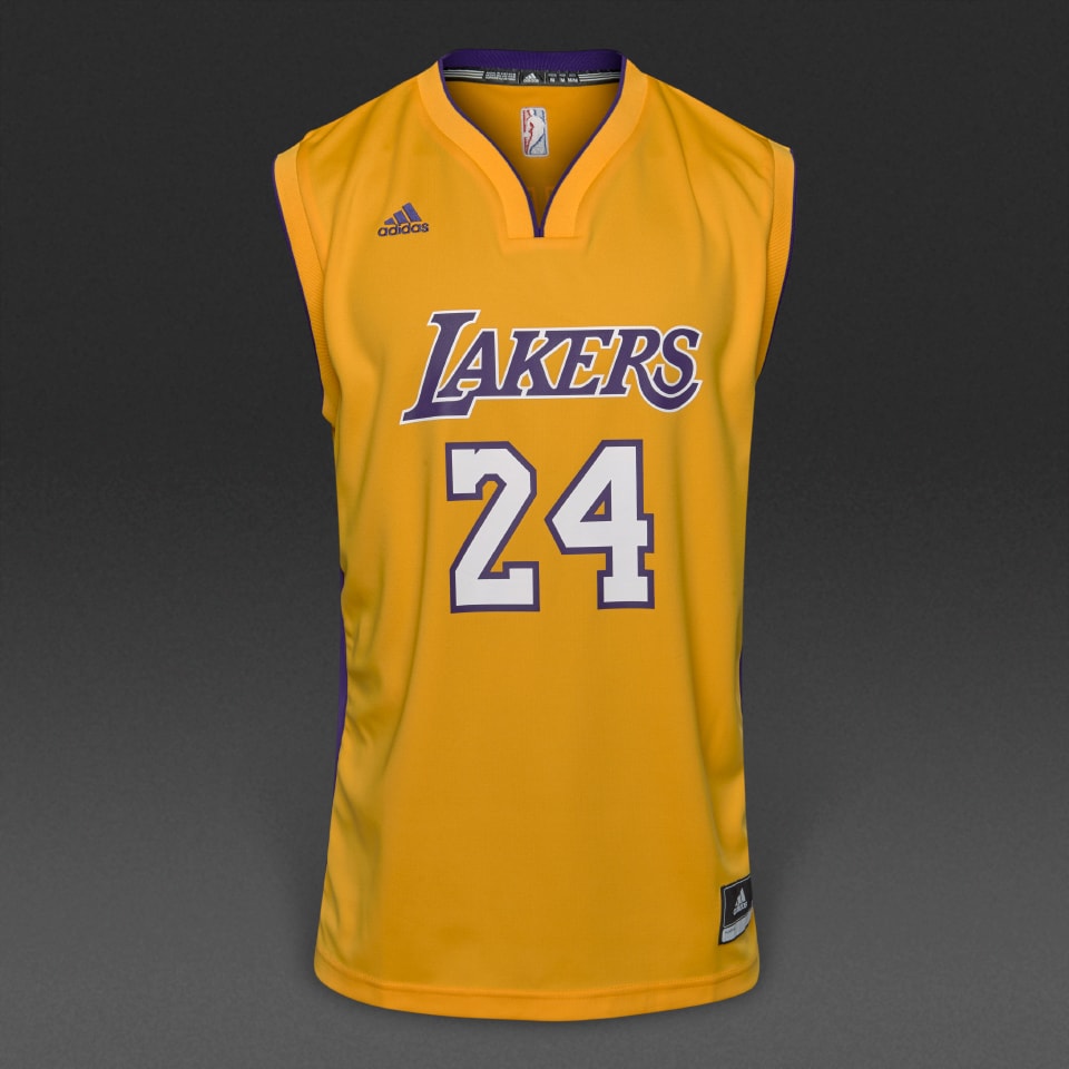 Mens Clothing - Adidas La Lakers Nba Int Replica Jersey 24 - Yellow -  L69778 | Pro:Direct Basketball