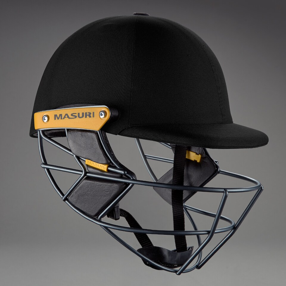 Masuri OS2 Test Steel Helmet Batting Equipment Black
