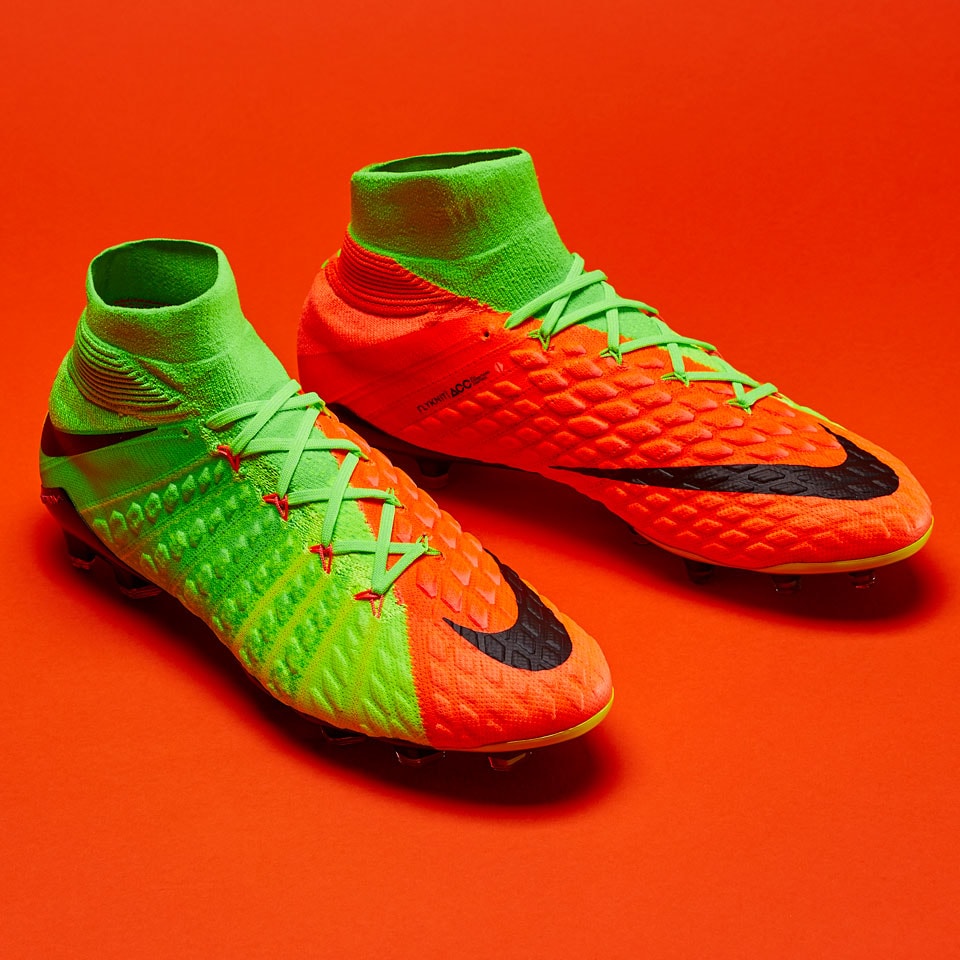 Nike Hypervenom III DF FG - Mens Boots - Firm Ground Green/Black/Hyper Orange | Pro:Direct